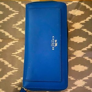 Bright blue Coach wallet